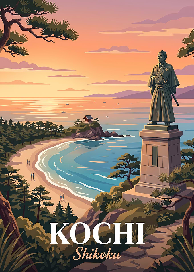 Kochi Shikoku Japan Travel Poster