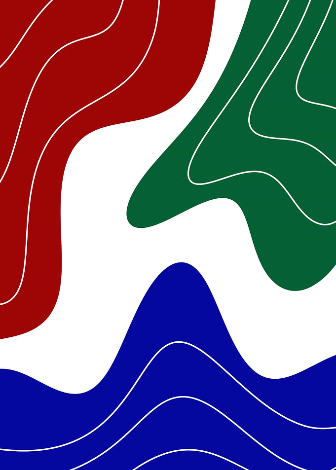 Abstract Minimalist Wavy Color Shapes