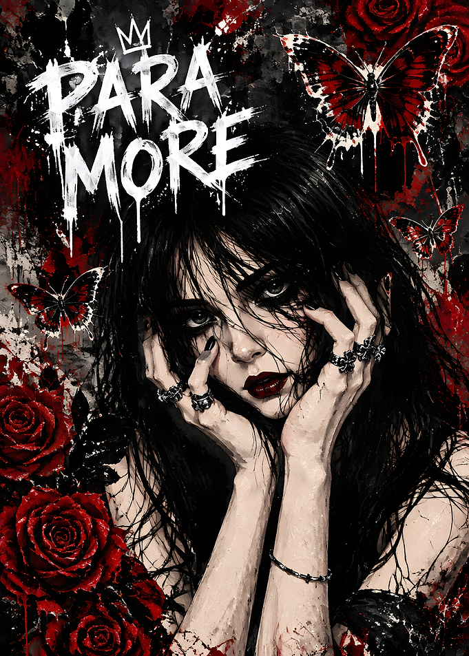 Paramore Gothic Rose Butterfly Art