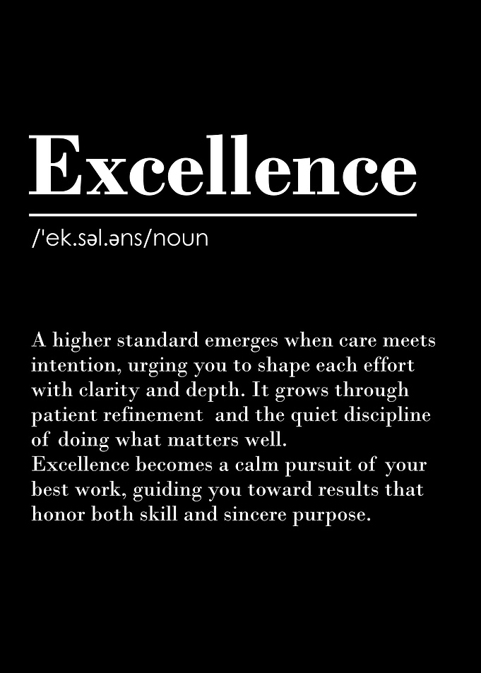 Excellence Definition – Black | Minimalist
