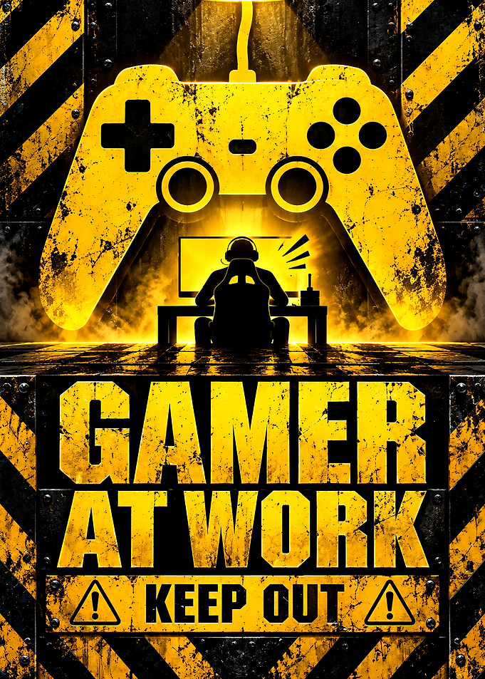 Gamer at Work Keep Out Sign