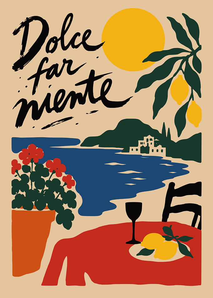 Dolce Far Niente Italian Coastal Poster