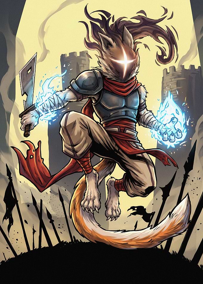 Anthropomorphic Fox Warrior in Battle