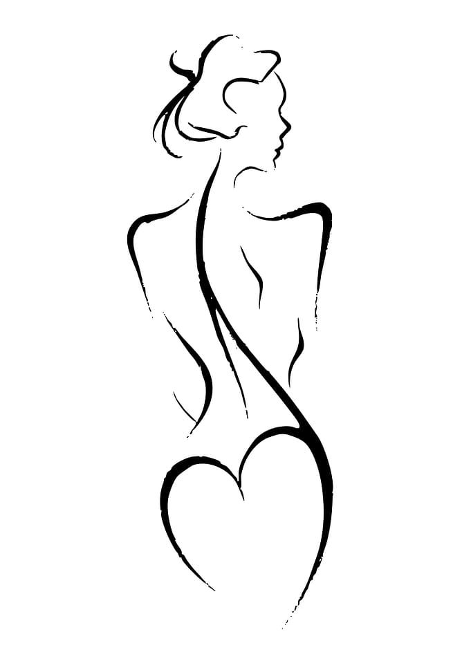 Minimalist Line Art Female Silhouette