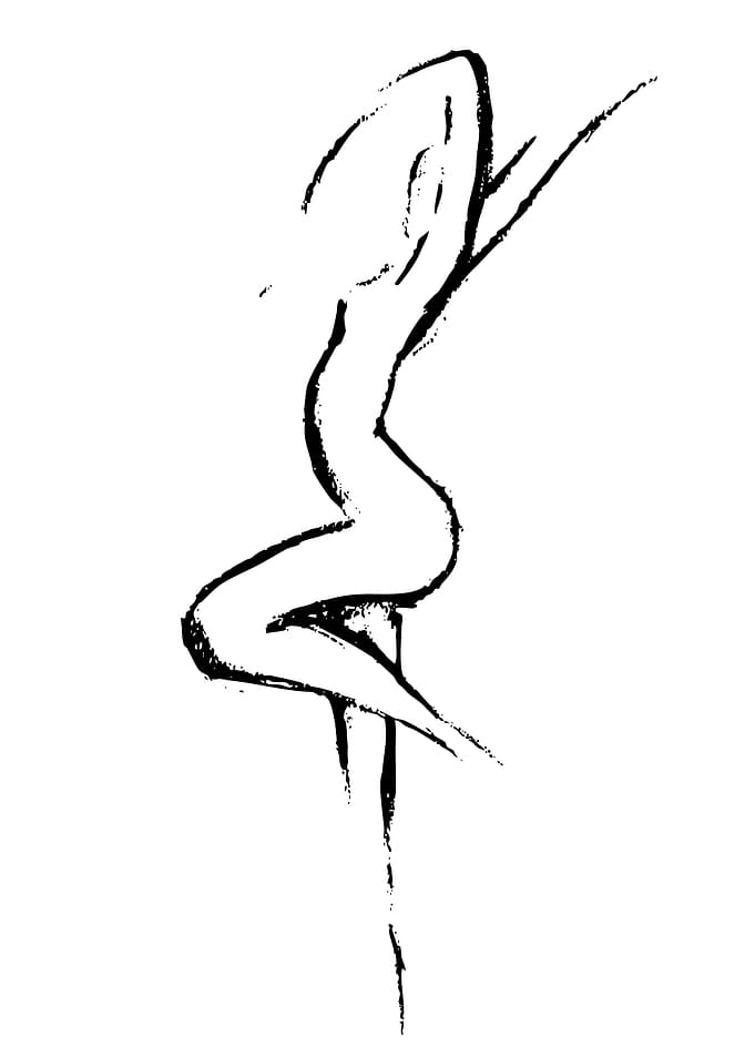 Minimalist Ink Sketch of Dancing Figure