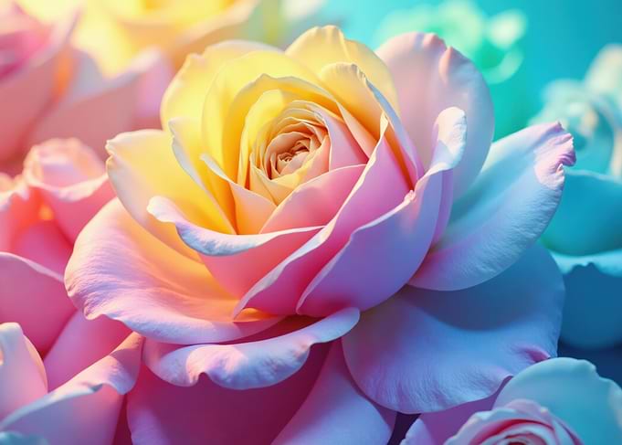 Pastel Gradient Rose Close-up