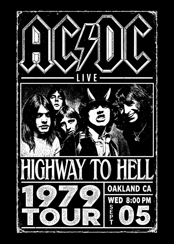 AC/DC Highway to Hell 1979 Tour Poster