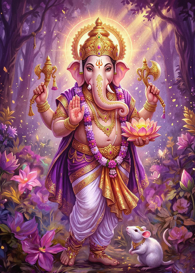 Ganesha Hindu Deity Lotus Fantasy