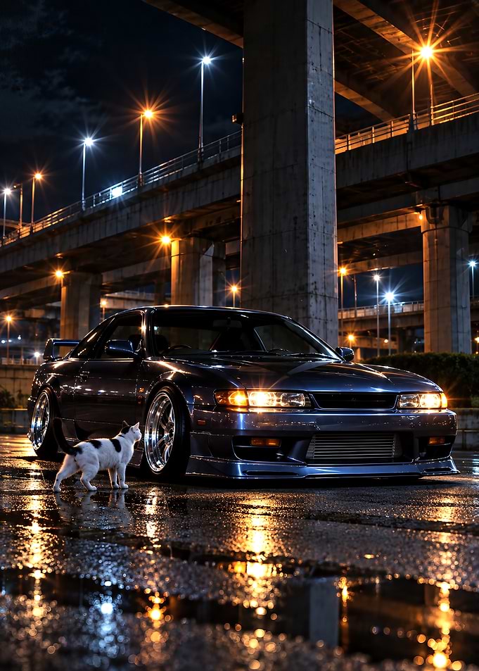 Nissan Silvia S14 with Cat