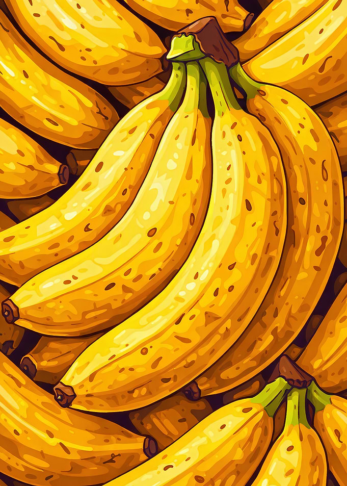 Vibrant Bunch of Ripe Bananas