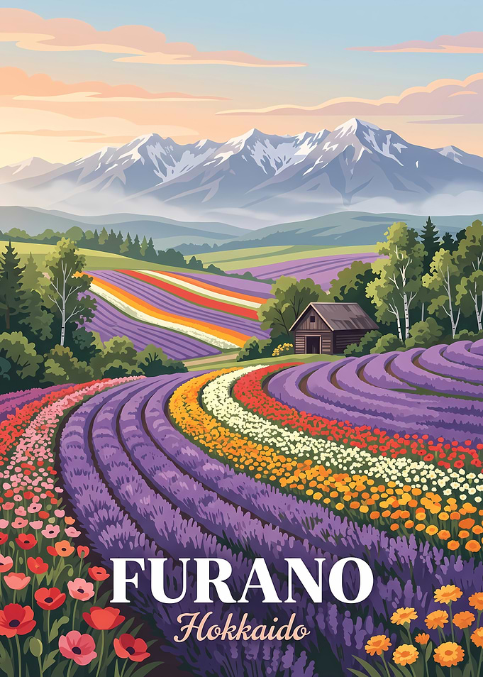 Furano Hokkaido Lavender Field Poster