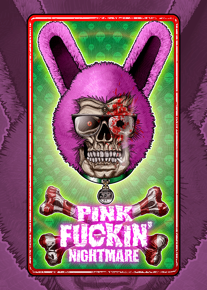 Pink Nightmare Skull Poster