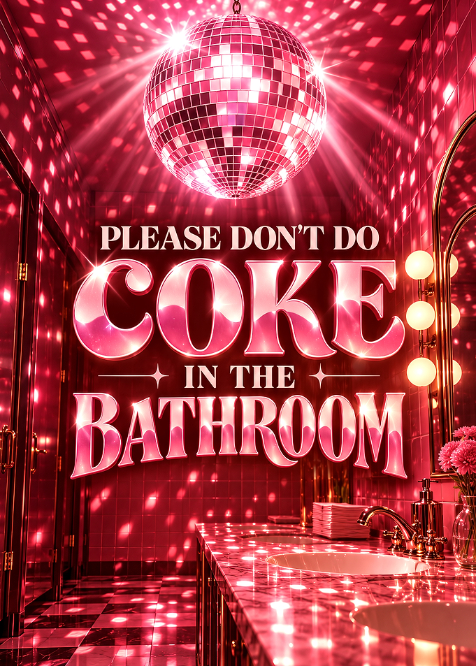 Disco Bathroom Sign Wall Art