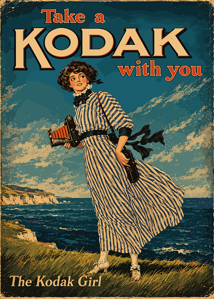Vintage Kodak Girl Travel Poster