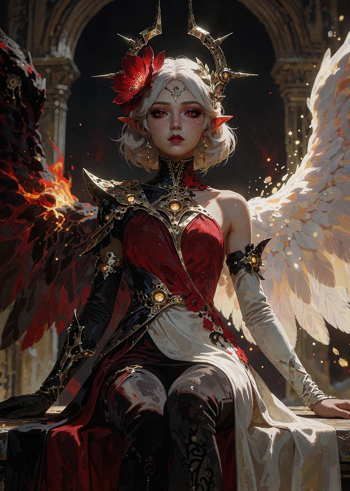 Duality Angelic Elf Queen Portrait
