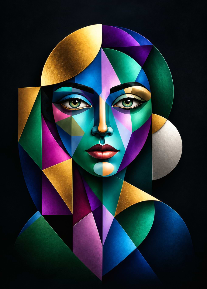 Geometric Abstract Portrait of a Woman