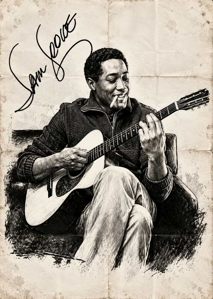 Sam Cooke Vintage Portrait Sketch