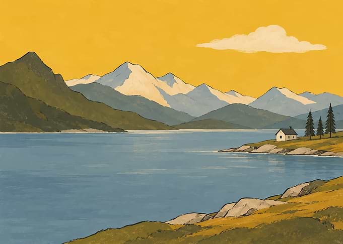 Serene Mountain Lake Landscape