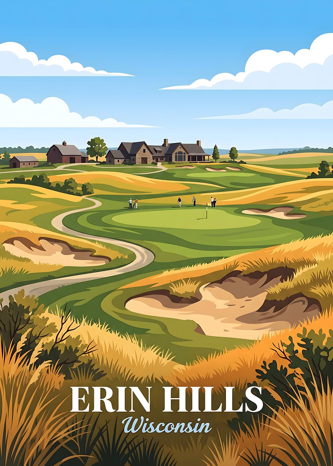 Erin Hills Golf Course Travel Poster