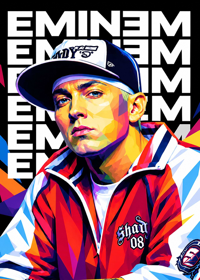 Eminem Low Poly Pop Art Portrait
