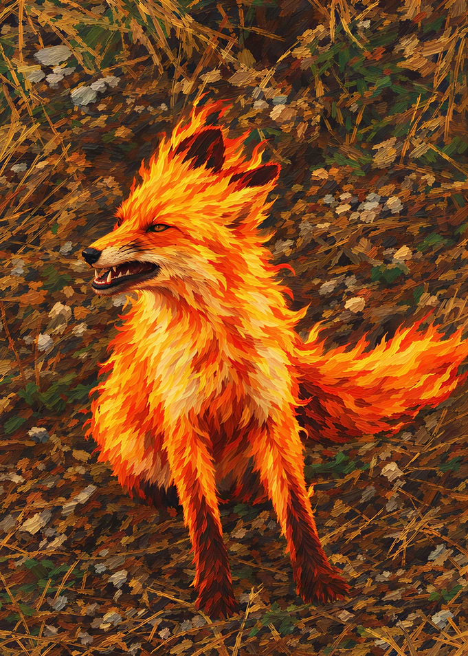 Fiery Fox Digital Painting