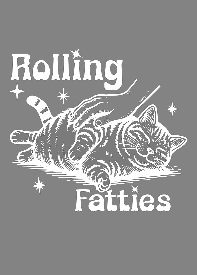 Rolling Fatties Cute Cat Illustration