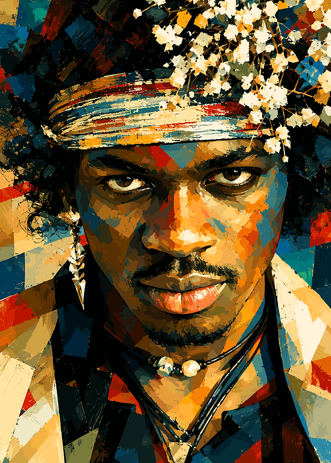 Jimi Hendrix Abstract Portrait