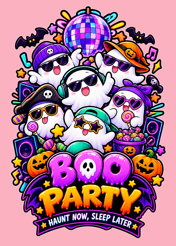 Boo Party Halloween Ghost Illustration