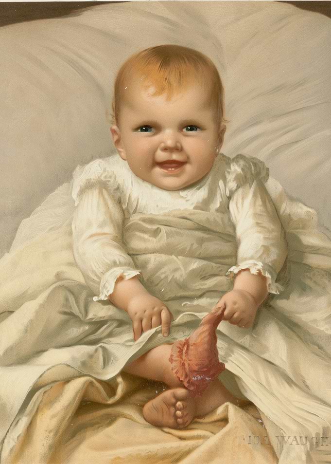 Vintage Portrait of a Smiling Baby