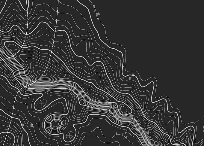 Minimalist Topographic Contour Map
