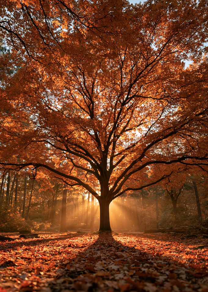 Majestic Autumn Tree at Sunset
