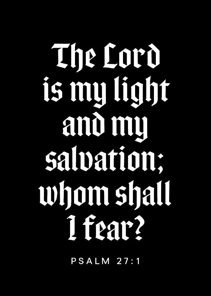Psalm 27:1 Inspirational Text Art