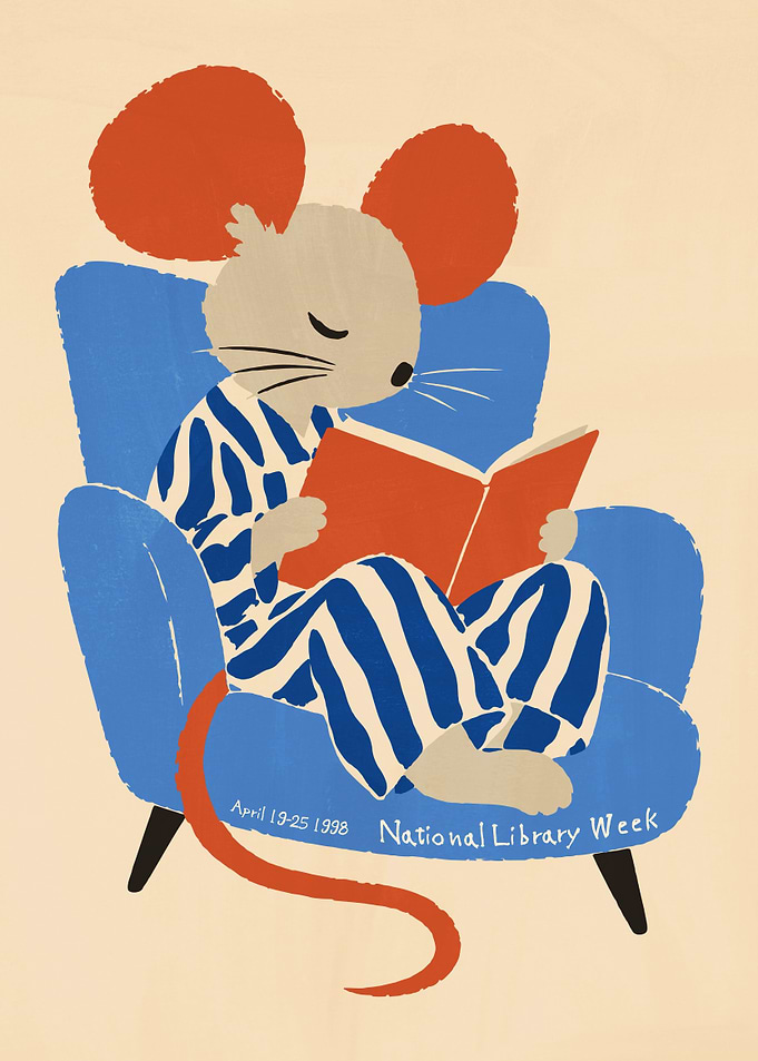 National Library Week Mouse Poster