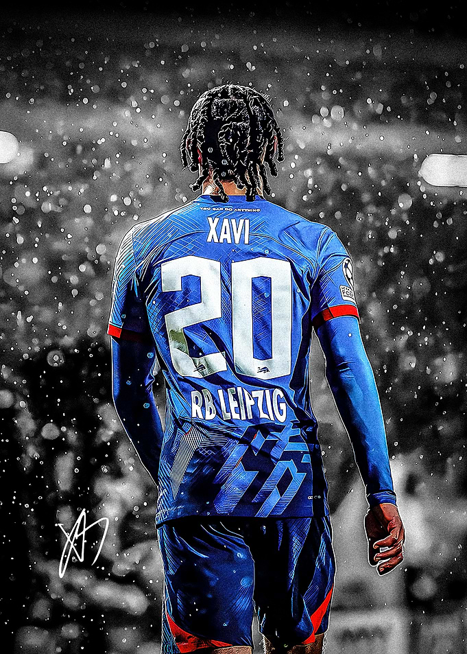 Xavi Simons RB Leipzig Football Poster