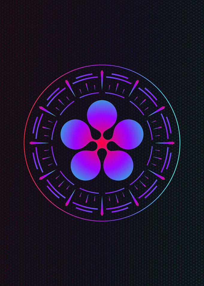 Cyberpunk Neon Flower Crest HUD