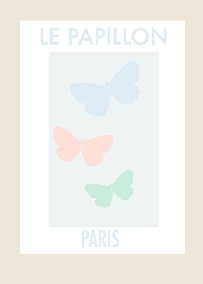 Minimalist Le Papillon Paris Butterfly Poster