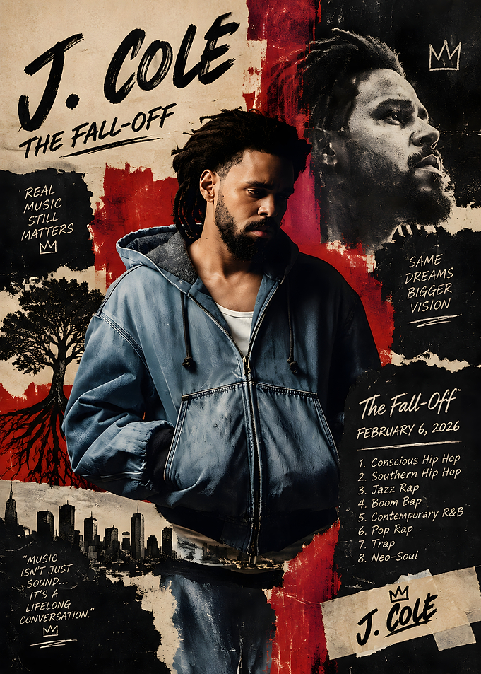 J. Cole The Fall-Off Poster