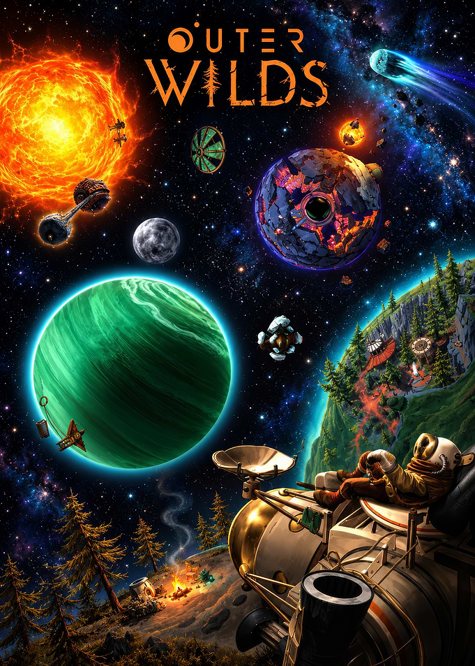 Outer Wilds Space Exploration Poster