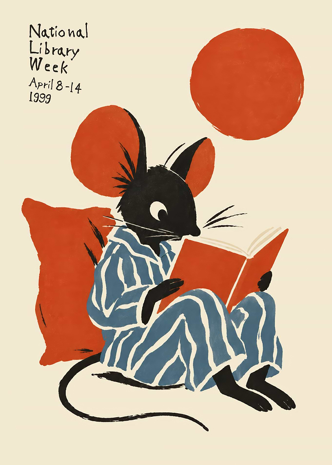 National Library Week 1999 Mouse Poster