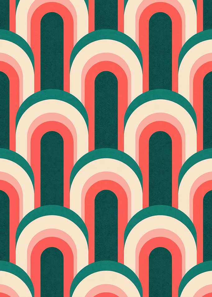 Retro Mid-Century Modern Arch Pattern