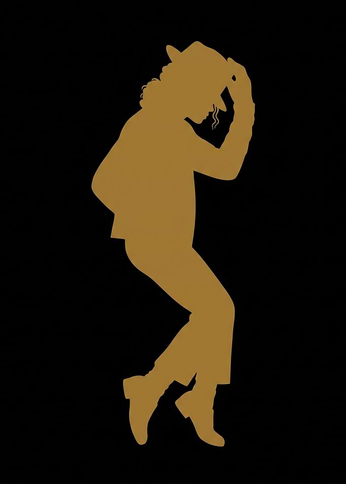 Michael Jackson Silhouette Gold Poster