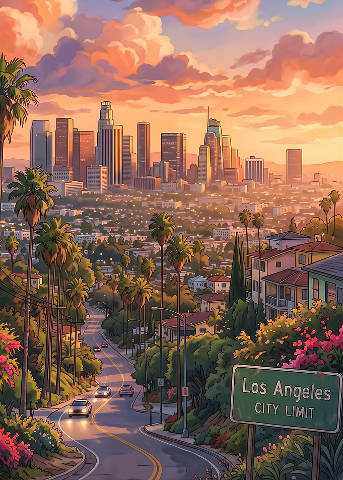 Los Angeles Cityscape at Sunset