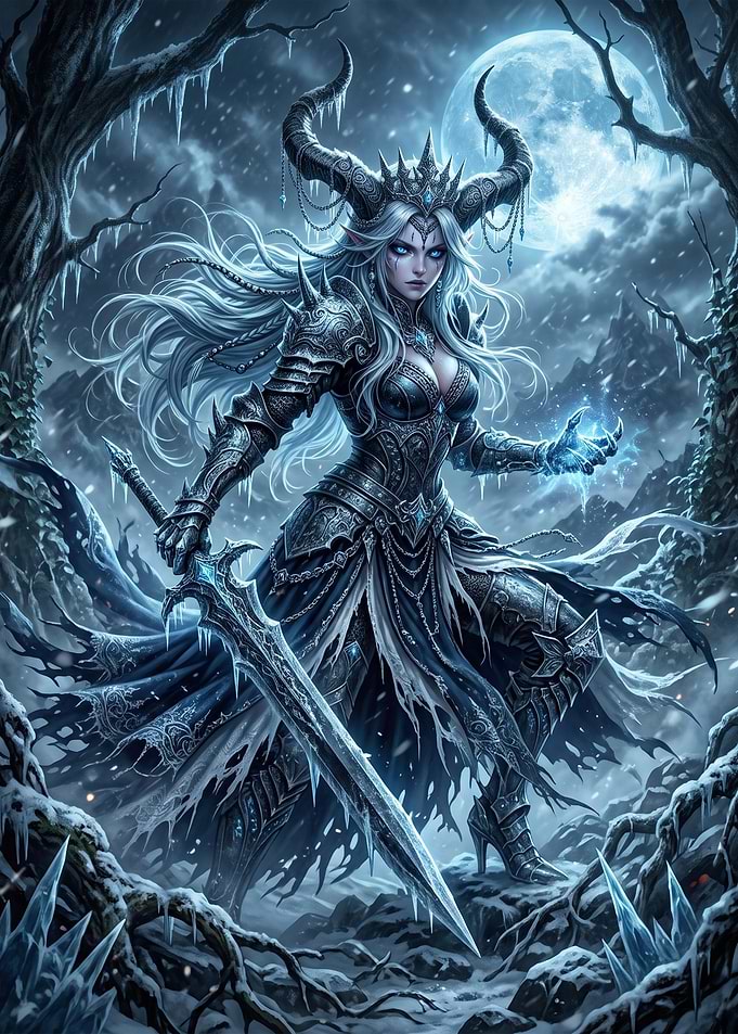 Ice Queen Warrior with Horns
