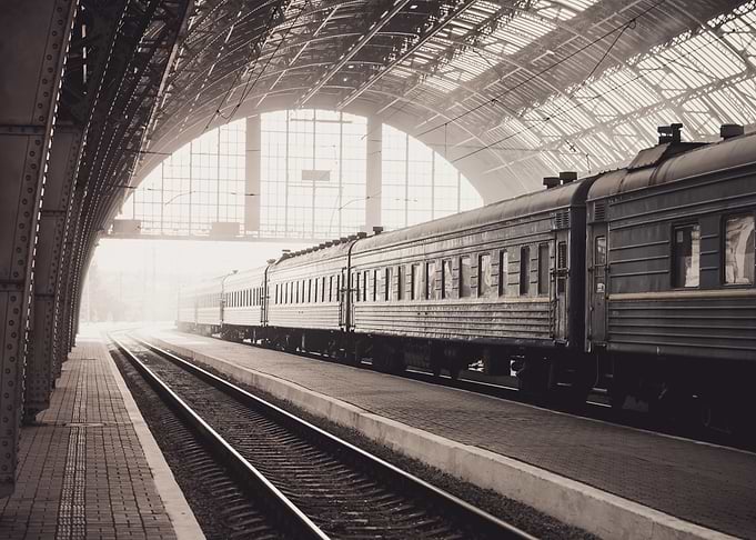 Vintage Train at Railway Station