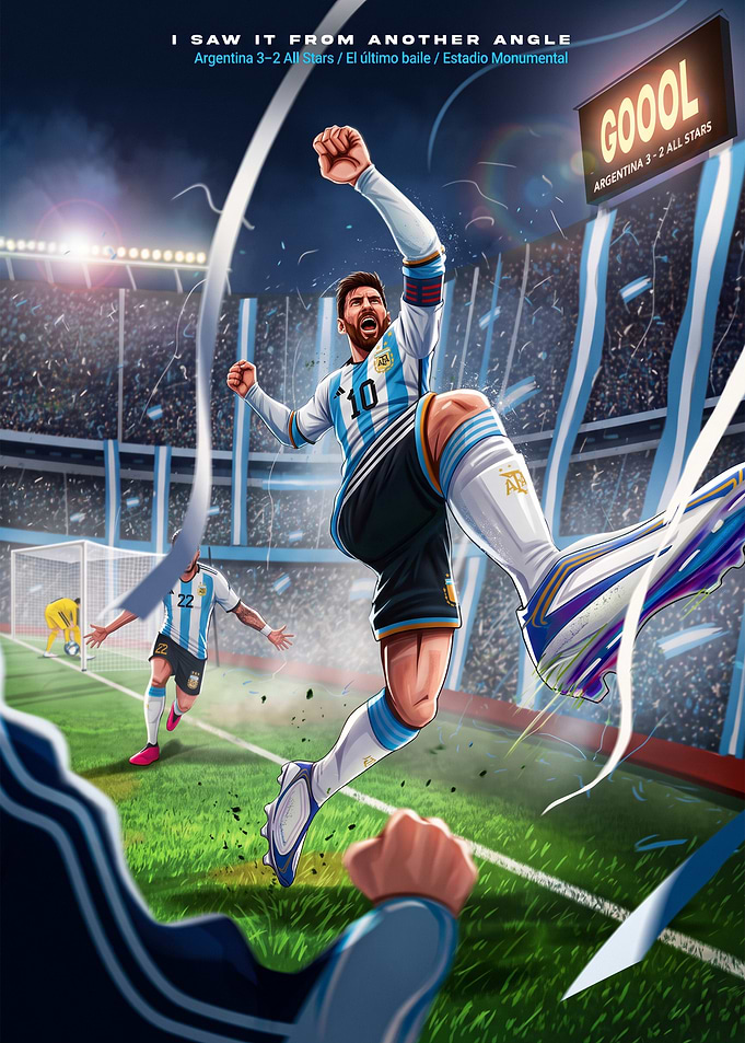 Lionel Messi Goal Celebration Poster