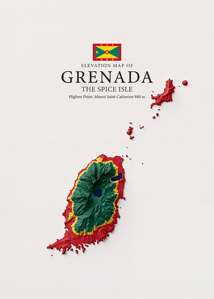Elevation Map of Grenada