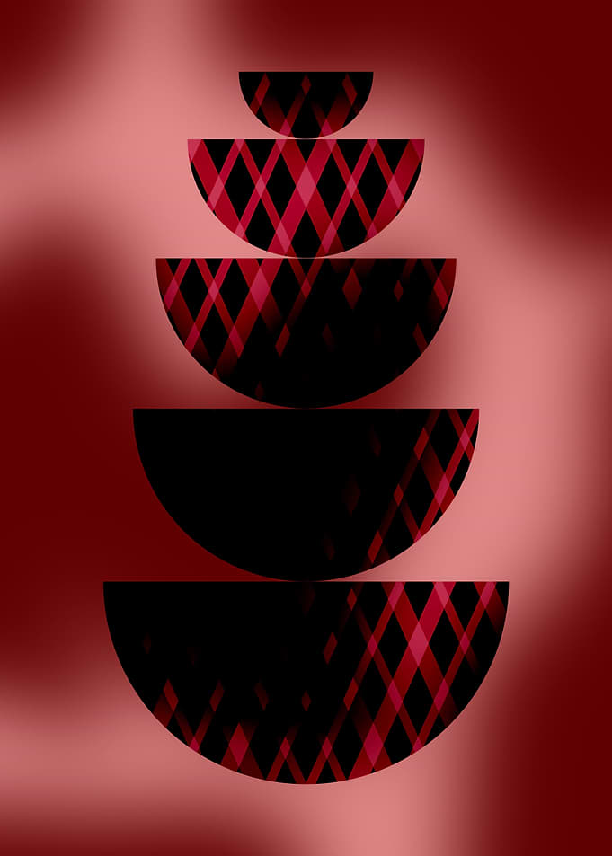 Abstract Red and Black Geometric Stack