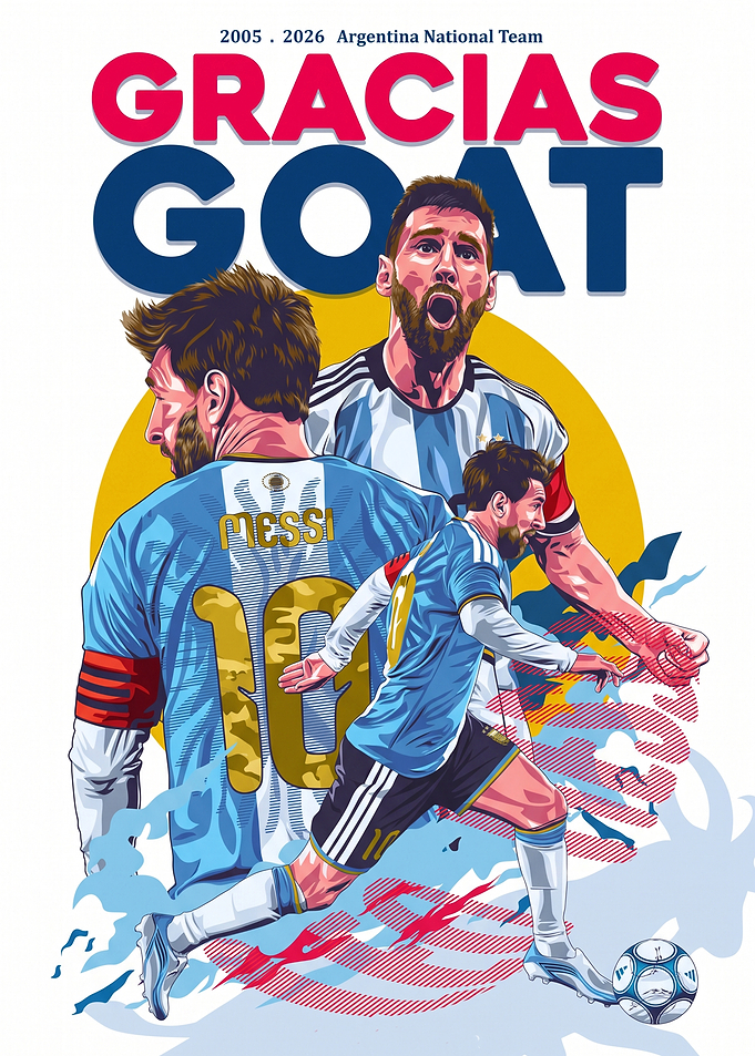 Lionel Messi Gracias GOAT Poster