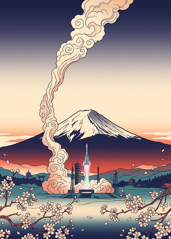 Rocket Launch at Mount Fuji