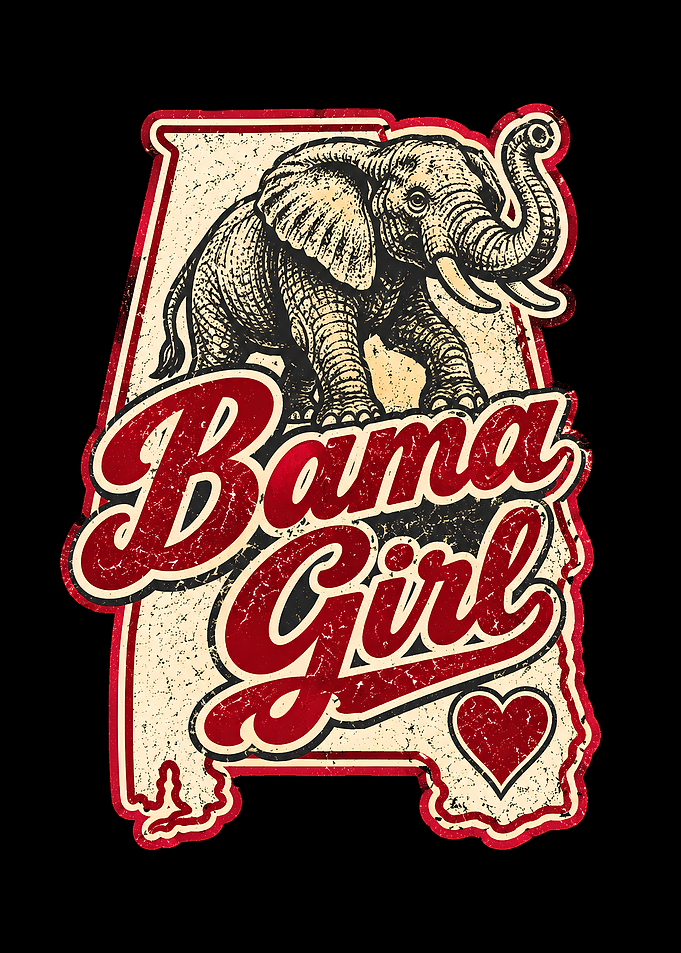 Bama Girl Alabama Elephant Graphic